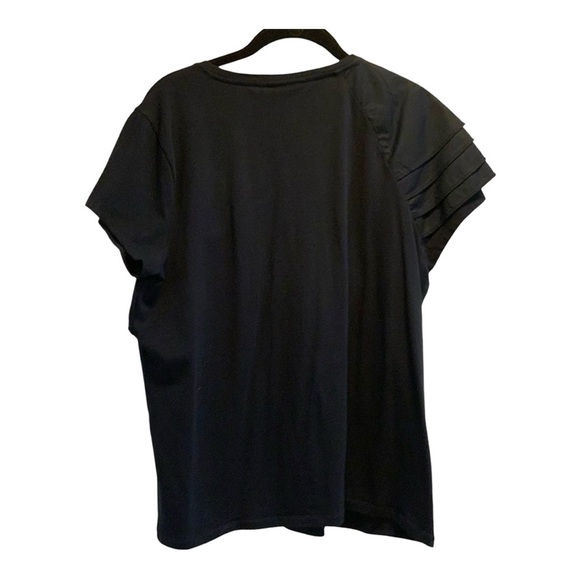 NWT Chicos Ruffle Cap Sleeve Tee Sz 2 570359563 - Picture 7 of 10